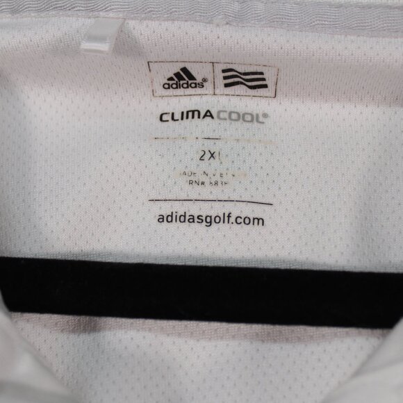 Adidas  Polo Men's 2XL White Short Sleeve Solid ClimaCool Detroit Golf Club - Picture 3 of 10